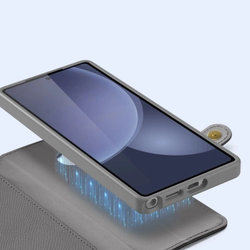 Etui do Samsung Galaxy S25 Ultra Dux Ducis Lawa Skórzane Szare