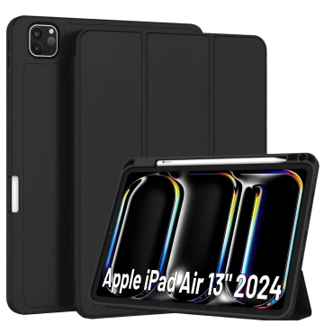 Etui ochronne z miejscem na rysik do Apple iPad Air 13" 2024/2025, iPad Pro 12.9" 2018-2022 Alogy Book Cover Case obudowa na tablet Czarne