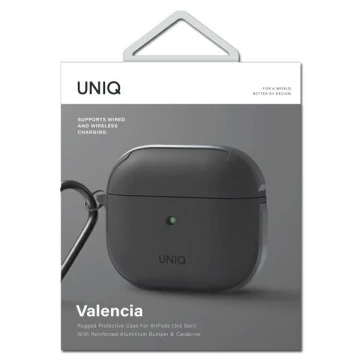 Etui ochronne na słuchawki UNIQ etui Valencia do Apple AirPods 3 szary/grey Antimicrobial