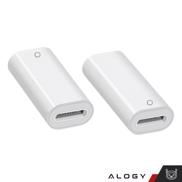 Adapter Alogy Pencil Charger do rysika Lightning - Lightning do Apple Pen umożliwiający ładowanie kablem Biały