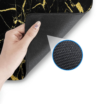 Schreibtischunterlage für Maus und Tastatur. Rutschfeste Gaming-Schutzmatte XXL 90 x 40 Alogy Marble schwarz