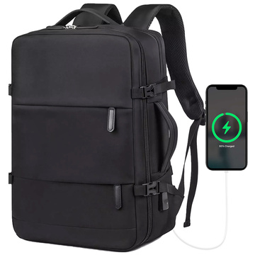 Alogy Laptop-Rucksack, Zubehör, Reisen, 46 x 32 x 15 cm, für Arbeit, Schule, Flugzeug, Reisende, Herren, Damen, Schwarz