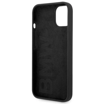 Etui na telefon BMW BMHCP14SSILBK do Apple iPhone 14 6,1" czarny/black Silicone Metal Logo