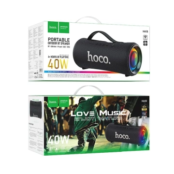 HOCO HA10 Bluetooth-Lautsprecher 2x20W Schwarz RGB Tragbar
