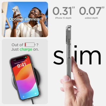 Spigen Ultra Hybrid Mag Mag Safe für Apple iPhone 15 Zero One Weiß
