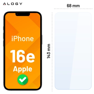 3x Displayschutzfolie aus gehärtetem Glas für Apple iPhone 16e, Display- und Kameraschutz, 9H Alogy GlassGuard Pack™️ Schutzglas-Set