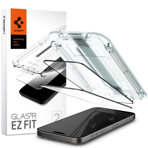 Szkło hartowane Spigen Glas.tR ”Ez Fit” FC 2-pack do Apple iPhone 15 Pro Max Black