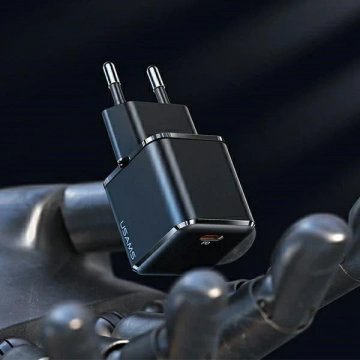 USAMS Ładowarka sieciowa 1x USB-C T45 30W PD3.0 Fast Charging + kabel U63 USB-C/Lightning czarny/black UXTZH01 (USAMS-UX)