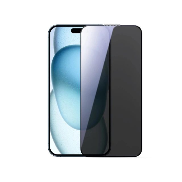 Szkło Joyroom iPhone 15/16 Prywatyzujące Dustproof Czarna Ramka