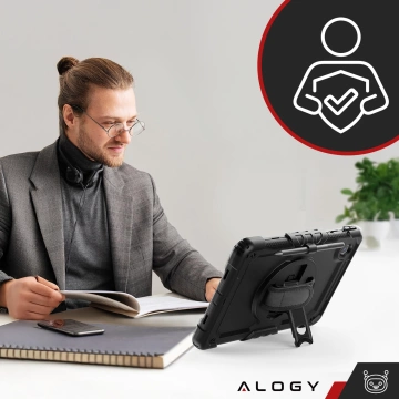 Etui pancerne 360 z miejscem na rysik do Lenovo K11/ K11E 11” / M11 10.95" 11" TB330FU TB330XU TB331FC Alogy Pirate 360 Case obudowa na tablet Czarne