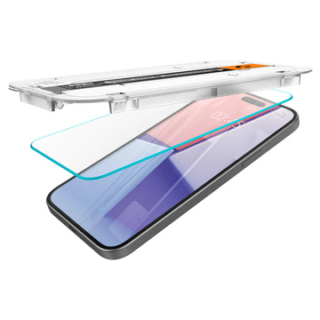 2x Panzerglas für iPhone 15 Spigen Glas.TR „EZ FIT“ Klar