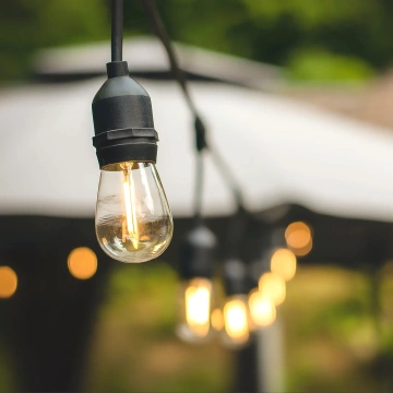 Garten-Girlandenleuchte, 10 LED-Balkonleuchten für den Garten, wasserdichte IP44-24-V-Glühbirnen