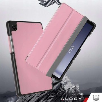 Etui do Samsung Galaxy Tab A9 2023 8.7" X110 / X115 obudowa na tablet Case Alogy Book Cover Różowe + Szkło