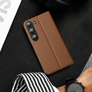 Dux Ducis Skin X2 Schutzhülle für Samsung Galaxy S23 Flip Case Wallet Stand Braun