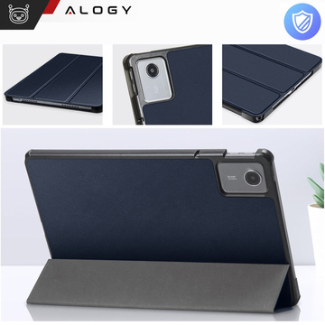 Etui do Lenovo Tab K11 / K11E 11” M11 10.95" TB330FU / TB330XU / TB331FC Book Case Cover z klapką obudowa futerał pokrowiec Alogy Granatowe