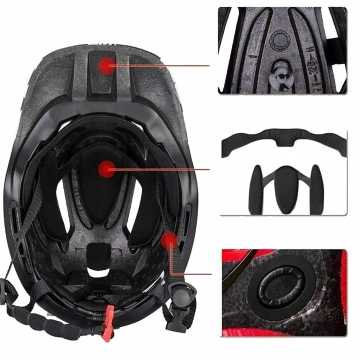 Rockbros TT-32SBPP-M Kinderfahrradhelm mit abnehmbarem Kinnbügel, Größe M – Lila-Pink