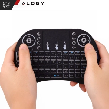 Bezprzewodowa mini Klawiatura Alogy podświetlana 3 kolory touchpad