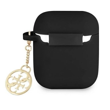 Guess  GUA2LSC4EK AirPods cover czarny/black Silicone Charm 4G Collection