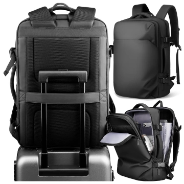 Plecak Podróżny z Przegrodą na Laptopa 17.3" Mark Ryden, Uniwersalny i Wszechstronny, Wodoodporny Bagaż Podręczny do Samolotu z Portem USB, 28L (49×33×12 cm) – Czarny