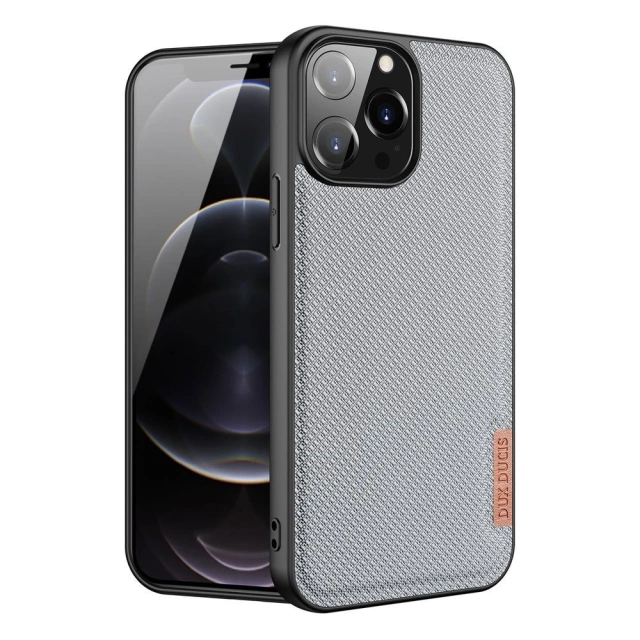Dux Ducis Fino Schutzhülle mit Nylonmaterial bezogen iPhone 13 Pro Max grau