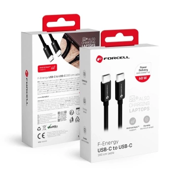 Kabel USB-C do USB-C 60W 2m Forcell C338 QC 4.0 PD do ładowarek 60W