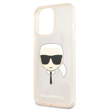 Etui ochronne na telefon Karl Lagerfeld KLHCP13LKHTUGLGO do Apple iPhone 13 Pro / 13 6,1" złoty/gold hardcase Glitter Karl`s Head