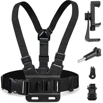 Szelki sportowe uchwyt na klatkę piersiową Alogy Chest do aparatu, kamer GoPro, telefonu uniwersalne Czarne