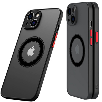 Etui do Apple iPhone 13 Mini obudowa Alogy Hybrid Mag Case do MagSafe z ochroną aparatu matowe czarne + Szkło