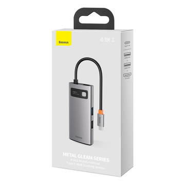 Hub 4w1 Baseus Metal Gleam Series, USB-C für USB 3.0 USB 2.0 HDMI USB-C PD