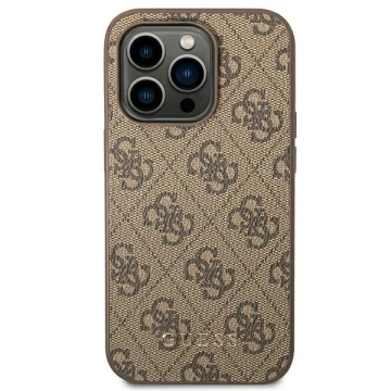 Etui Guess GUHCP14LG4GFBR do Apple iPhone 14 Pro 6,1" brązowy/brown hard case 4G Metal Gold Logo