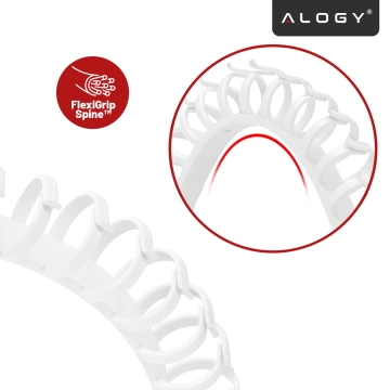 Federbelasteter Kabelorganizer für unter den Schreibtisch – Flexible Kabelmanagement-Abdeckung 50 x 4 cm, selbstklebend, zur Kabelorganisation – Alogy CableStrip™ Weiß
