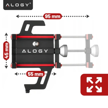 Uchwyt rowerowy na kierownicę Alogy Bike Phone Holder do telefonu 55-95mm na rower motor hulajnogę Czarny