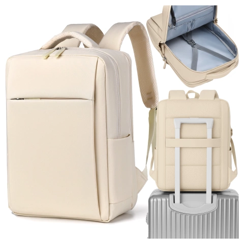 Alogy UrbanPack Pro™ Business-Rucksack für 15-16"-Laptops – Wasserdicht, stoßfest, mit Flaschenfach und Gepäckgurt – Beige