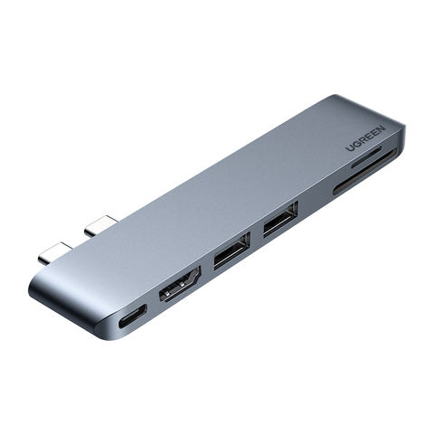 6 in 1 UGREEN CM380 Adapter USB-C Hub für MacBook Air / Pro (Grau)