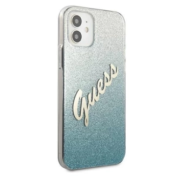 Guess GUHCP12SPCUGLSBL iPhone 12 mini 5,4" niebieski/blaues Hardcase Glitter Gradient Script