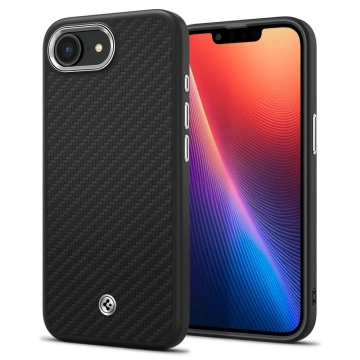 Etui für iPhone 16e Spigen Enzo Aramid Mag MagSafe Mattschwarz