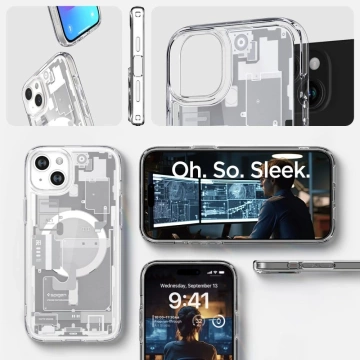 Etui Spigen Ultra Hybrid Mag MagSafe für Apple iPhone 15 Plus Zero One Weiß