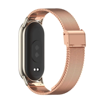 Pasek bransoleta stalowa Milaneseband do Xiaomi Smart Band 8/ 8 NFC Rose Gold