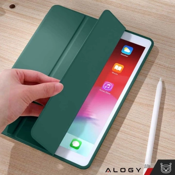 Etui do Apple iPad 10.2" 9/8/7 Gen (2021/2020/2019), Ochronne Smart Case z Klapką i Podstawką, Odporne TPU, Wzmocnione Narożniki, Alogy BookGuard™ – Zielone