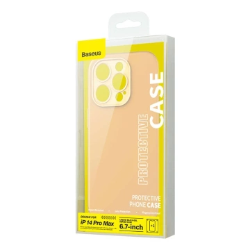 Zestaw Etui Baseus Liquid Silica Gel do iPhone 14 Pro Max (żółte) + szkło hartowane +z estaw czyszczący