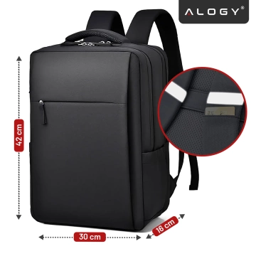 Alogy UrbanPack Pro™ Business-Rucksack für 15-16"-Laptops – Wasserdicht, stoßfest, mit Flaschenfach und Gepäckgurt – Schwarz