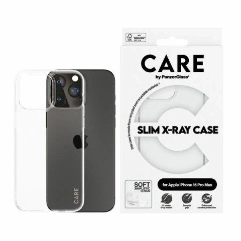 Etui do iPhone 15 Pro Max CARE by PanzerGlass Slim X-Ray Case 6,7" Przezroczysty