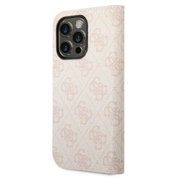 Etui Guess GUBKP14LHG4SHP do Apple iPhone 14 Pro 6,1" różowy/pink book 4G Vintage Gold Logo