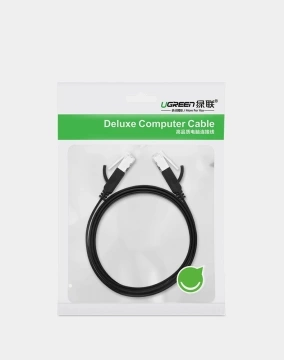 Kabel UGREEN płaski przewód internetowy sieciowy Ethernet patchcord RJ45 Cat 6 UTP 1000 Mbps 5 m czarny (NW101 50187)