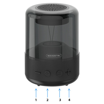 Głośnik bezprzewodowy Somostel Bluetooth BT 5.0 H210 LED RGB AUX TF kolorowy przenośny czarny