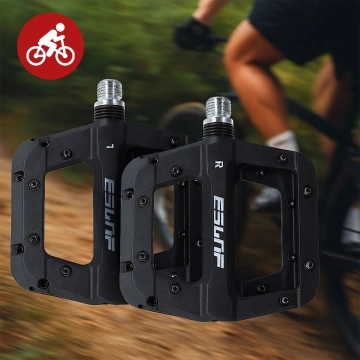 Pedały rowerowe platformowe do roweru szosowego i górskiego platformowe MTB 3 łożyska czarne komplet [2szt.] Czarne