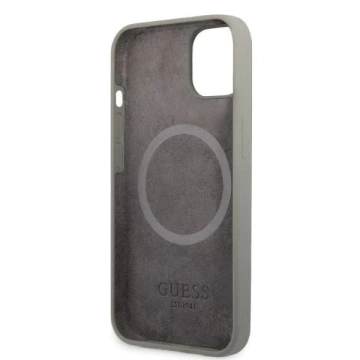 Etui Guess GUHMP13MSPLG für Apple iPhone 13 6,1" szary/grey Hard Case Silicone Logo Plate MagSafe