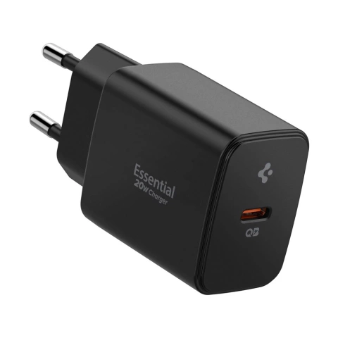 Ładowarka Sieciowa Spigen Essential EE201EU 20W USB-C GaN Quantum Boost Black