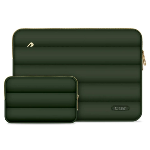 Etui Tech-Protect Puffy 13-14" Army Green + Mini Pokrowiec