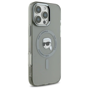 Etui Karl Lagerfeld do iPhone 16 Pro Max 6.9" MagSafe Czarny Hardcase IML Metal Karl Head 